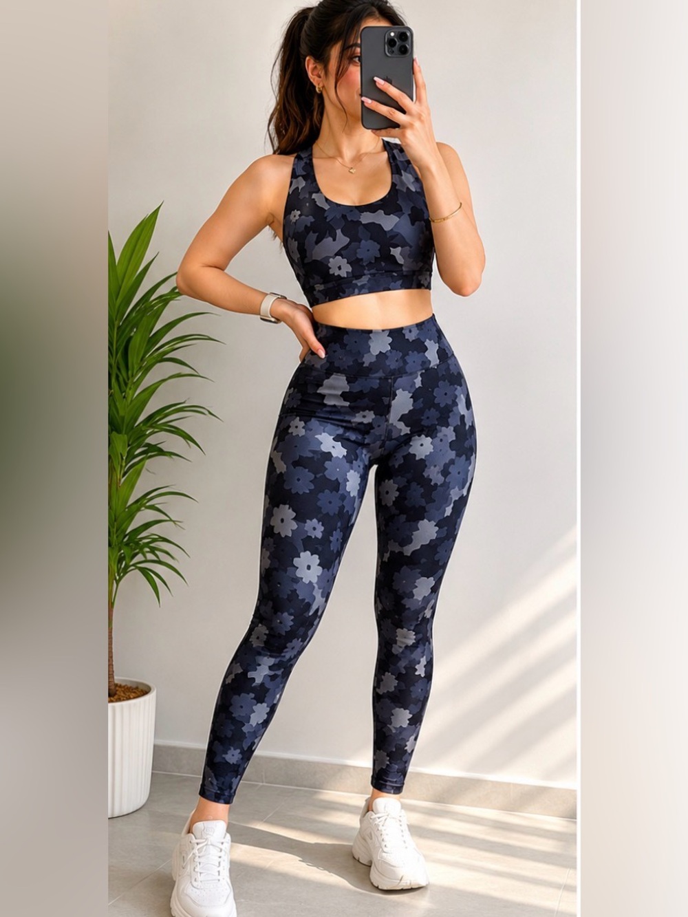 Johnny Was Calme Endurance Sports Bra and High Waist Leggings Size S/M